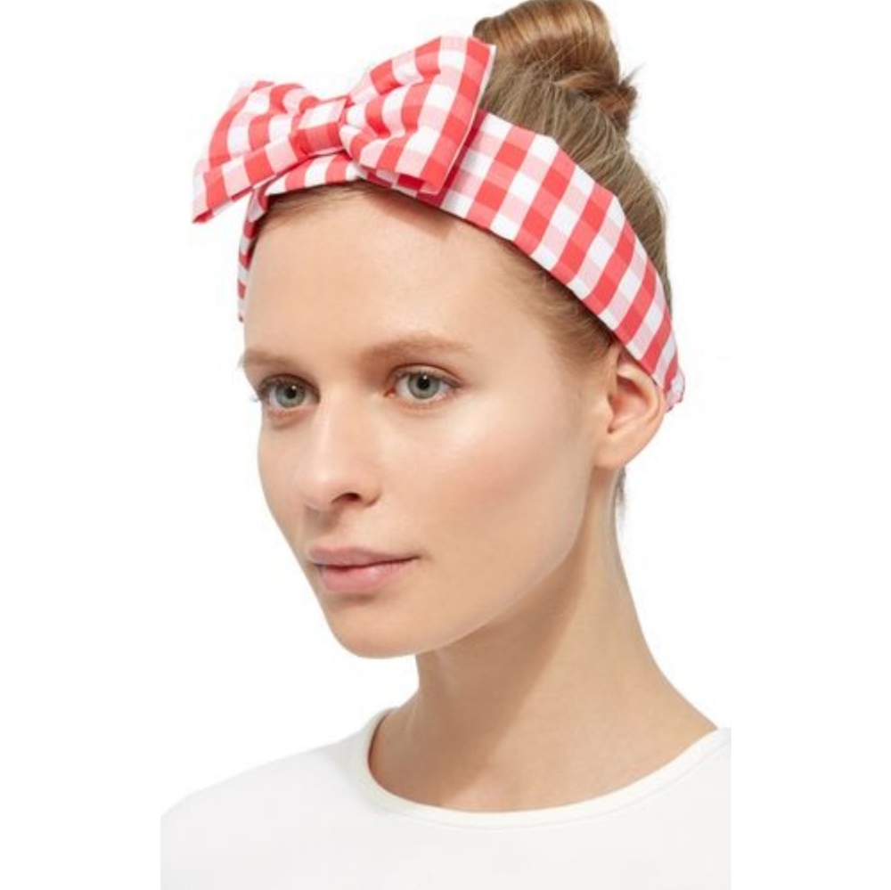 Vivetta Silvia Cotton Gingham Bow Headband